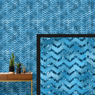 Dunkle Mitte blaues Wasser leuchten Zig Zag Streif Tapete