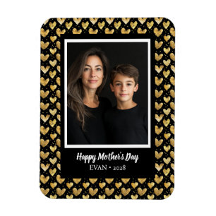 Dunkle Mode Imitate Golden Foil Herz Muttertag Magnet