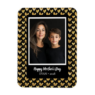 Dunkle Mode Imitate Golden Foil Herz Muttertag Magnet