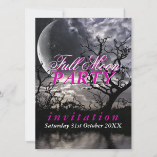 Dunkle Mondvollmond-Party-Einladungen Einladung