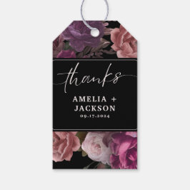 Dunkle moody burgundy-Maroon-Gastgeschenk Hochzeit Geschenkanhänger