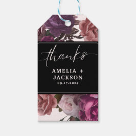 Dunkle moody burgundy-Maroon-Gastgeschenk Hochzeit Geschenkanhänger