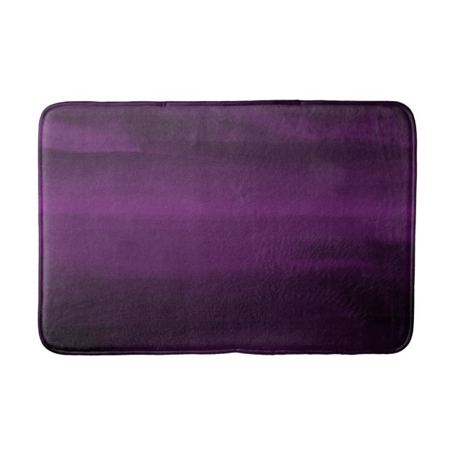 Dunkle Moody Lila Plum Moderne Aquarellfarben Badematte (Vorderseite)