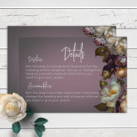 Dunkle Moody Mauve Floral Moderne Details