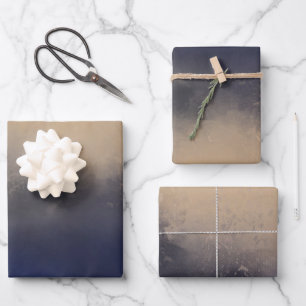Dunkle Moody Moderne Kunst Landschaft Szene Geschenkpapier Set