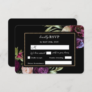 Dunkle Moody Purple Blumen Moderne schwarze RSVP K