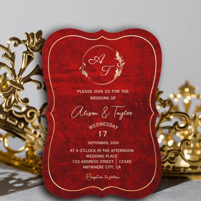 Dunkle Moody Schwarz Rot mit Kratzern Einladung (Dark Moody Black Red with scratches Invitation #redgold #luxuryinvitation #royalred)