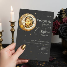 Dunkle Moody Viktorianisch Moon Sun Stars Hochzeit