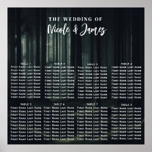 Dunkle Moody-Waldbäume auf Twilight Wedding Seat Poster