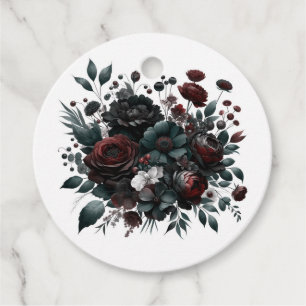 Dunkle Moody-Waldblumen Elegante Florale Hochzeit Geschenkanhänger