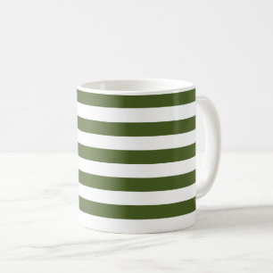Dunkle Moos, grün und weiß Streifen Kaffeetasse