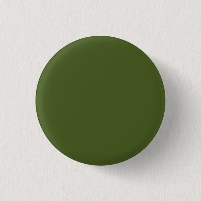 Dunkle Moosfarbe Grün Solid Farbe Button (Vorderseite)