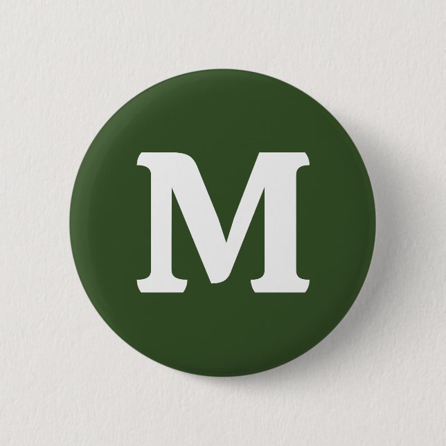 Dunkle Moosfarbe Grün Solid Farbe Button (Vorderseite)