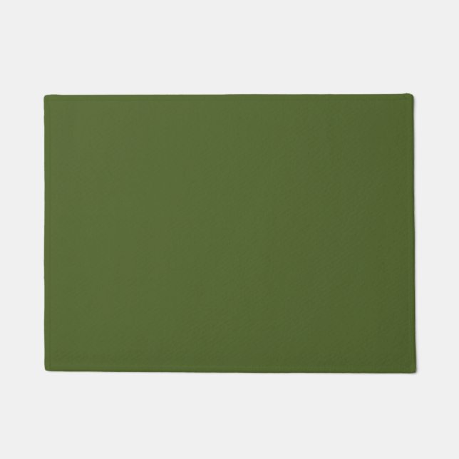 Dunkle Moosfarbe Grün Solid Farbe Fußmatte (Vorderseite)
