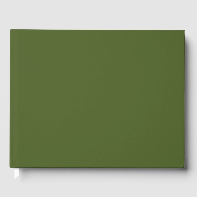 Dunkle Moosfarbe Grün Solid Farbe Gästebuch (Vorderseite)