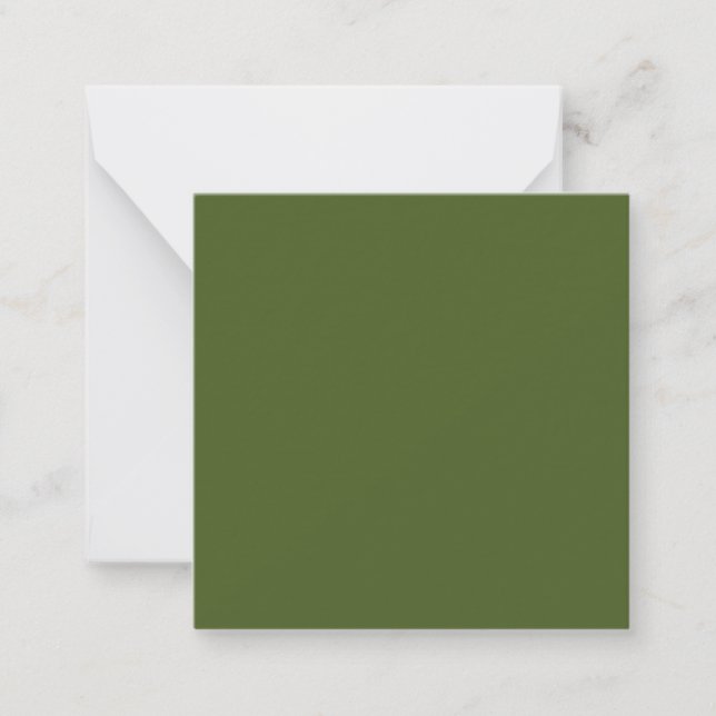 Dunkle Moosfarbe Grün Solid Farbe Mitteilungskarte (Vorderseite)