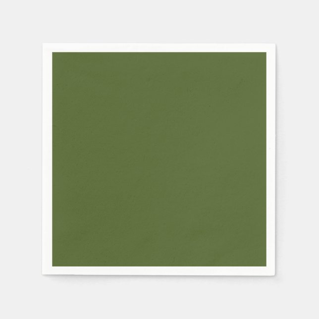 Dunkle Moosfarbe Grün Solid Farbe Serviette (Vorderseite)