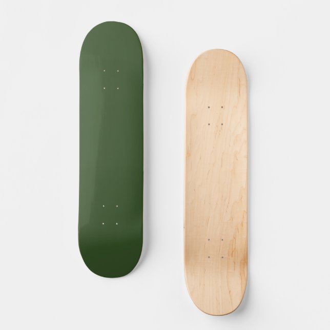 Dunkle Moosfarbe Grün Solid Farbe Skateboard (Vorderseite)