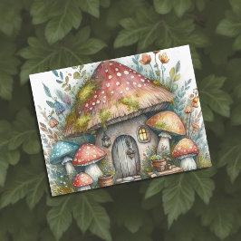 Dunkle Mushroom Cottagewitch Folklore Whimsical Postkarte