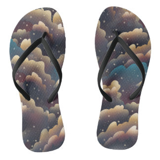dunkle nächtliche Koloralwolken Flip Flops