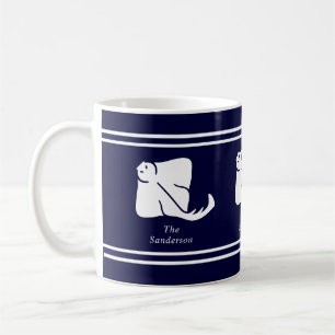 Dunkle Navy Blue Coastal Nautical Stingray Manta R Kaffeetasse