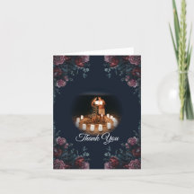 Dunkle Navy Blue Floral Elegante Hochzeit