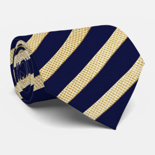 Dunkle Navy Blue & GoldTeture Krawatte