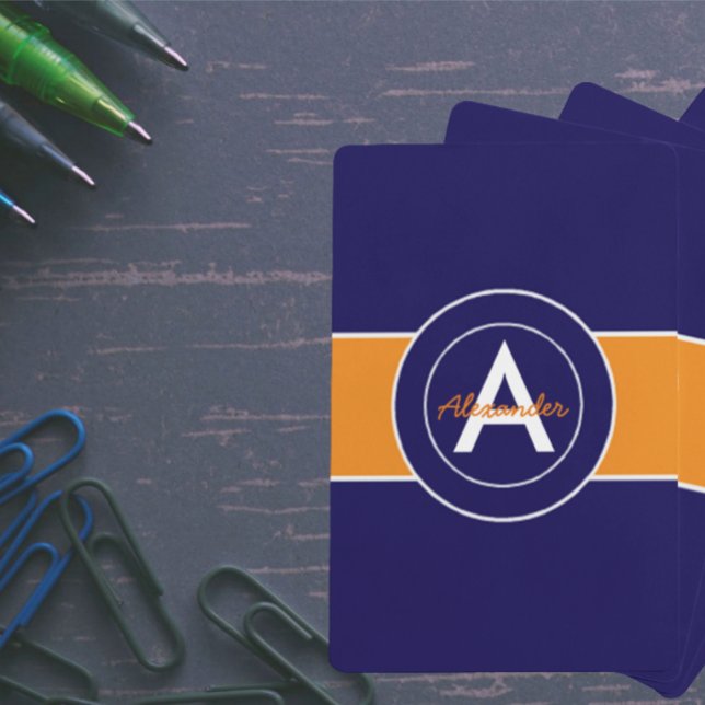 Dunkle Navy Blue Orange Spielkarten (Von Creator hochgeladen)