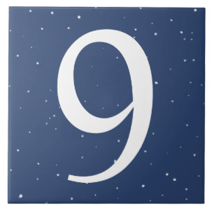Dunkle Navy Blue Starry Night House Number 9 Nr. Fliese