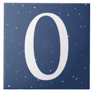 Dunkle Navy Blue Starry Night House Nummer 0 Null Fliese