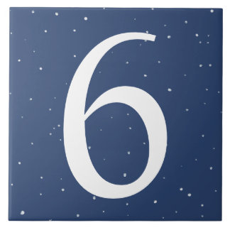 Dunkle Navy Blue Starry Night House Nummer 6 Sechs Fliese