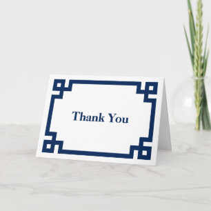 Dunkle Navy Blue Thick griechischer Schlüsselgrenz Dankeskarte
