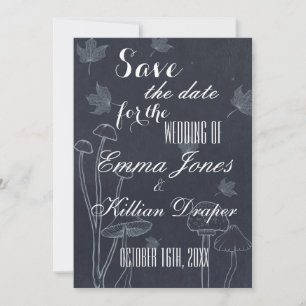 Dunkle Navy Chalk Mushroom Save The Date