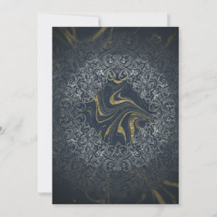 Dunkle Navy-Gold-Luxus-Abstract-Mandala-Kunst Einladung