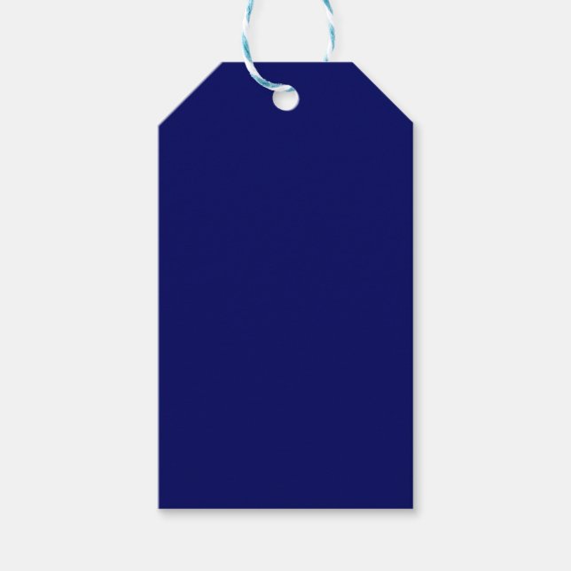 Dunkle Navy Solid Color Geschenkanhänger (Vorderseite)