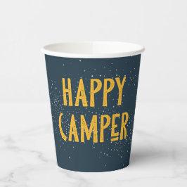 Dunkle Navy und Gelbe Happy Camper Cups Pappbecher