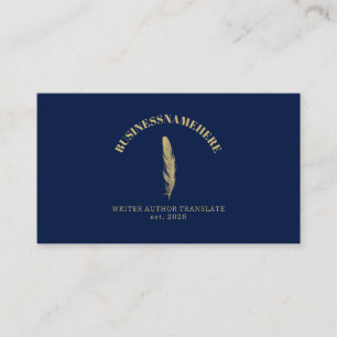 Dunkle Navy Writer Mobile Notar Gold QR-Code Visitenkarte
