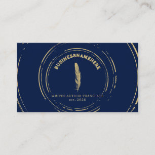 Dunkle Navy Writer Mobile Notar Gold QR-Code Visitenkarte