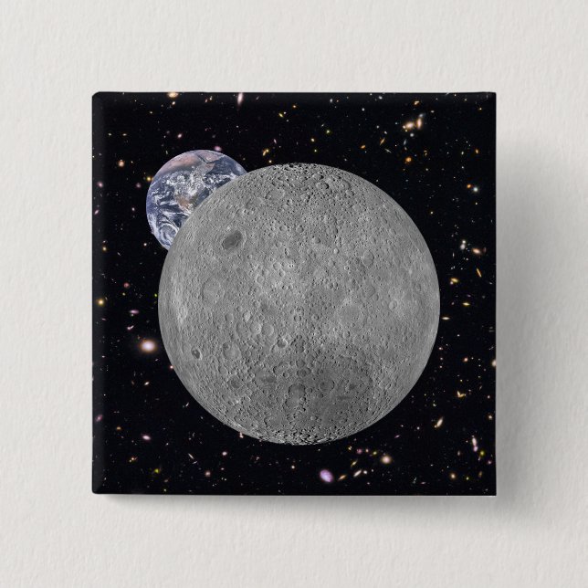 Dunkle oder ferne Seite des Mond Sternenhimmel Button (Vorderseite)