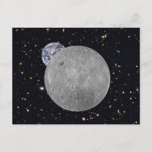 Dunkle oder ferne Seite des Mond Sternenhimmel Postkarte