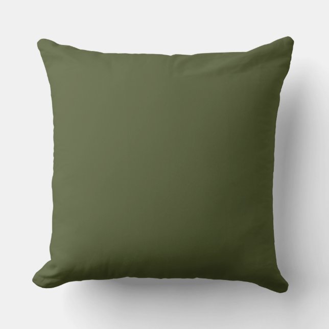 Dunkle Olive Army Green Moderne Farbe nur 4 Kissen (Vorderseite)