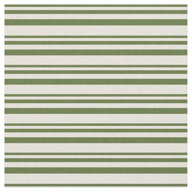 Dunkle Olive Green & Beige Streifen Stoff (Nahaufnahme)