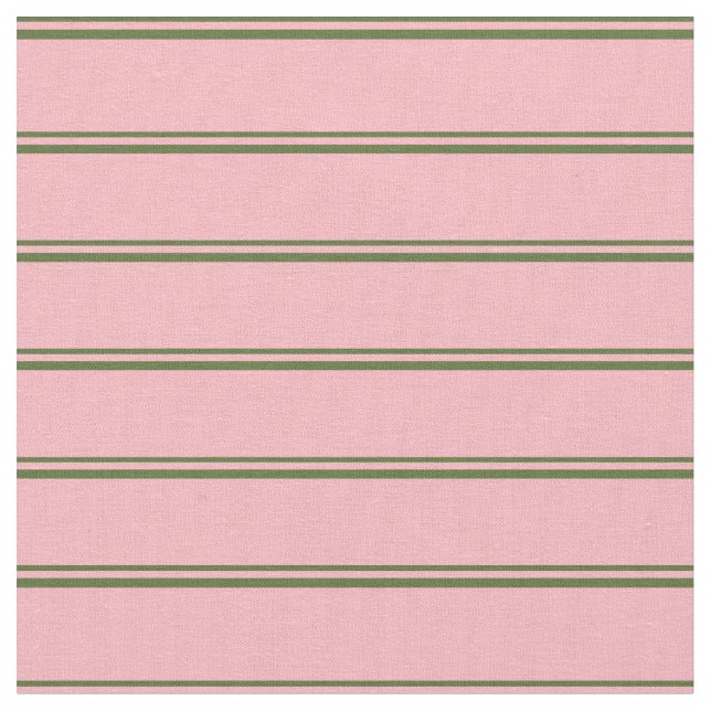 Dunkle Olive Green & Light Pink Streifen Stoff (Nahaufnahme)