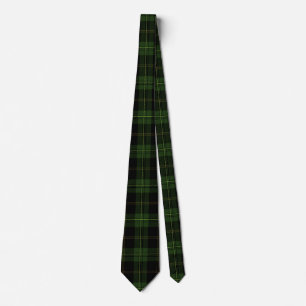 Dunkle Olive Green und Black Tartan Kariertes Must Krawatte