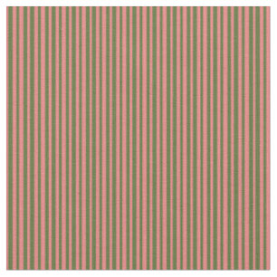 Dunkle Olive Green und Light Coral Lines Stoff