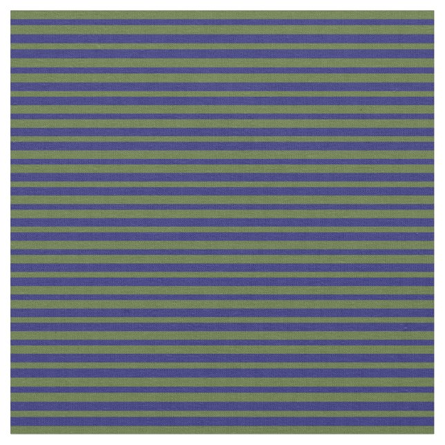 Dunkle Olive Green und Midnight Blue Cfarbene Line Stoff (Nahaufnahme)