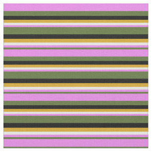 Dunkle Olive Green, Violet, Weiß, Goldenrod & Blac Stoff