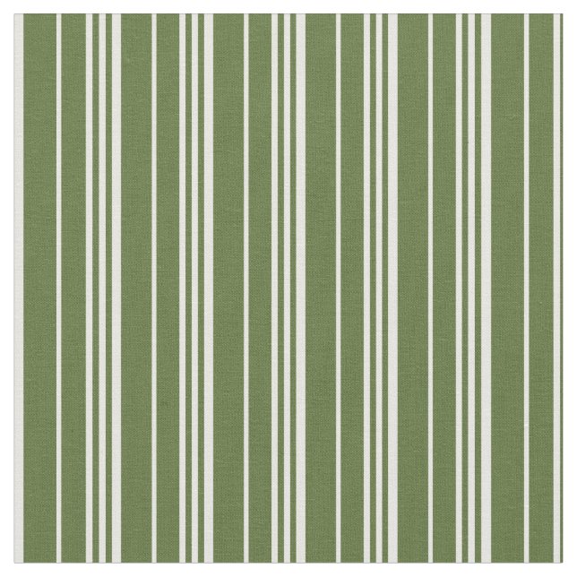 Dunkle Olive Green & White Lines Stoff (Nahaufnahme)