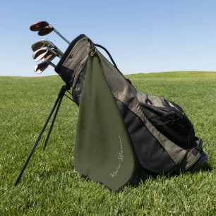 Dunkle Oliven strukturiert Golfhandtuch