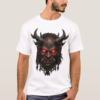 Dunkle Oni-Dämonenmaske Japanischer Horror Fantasy T-Shirt